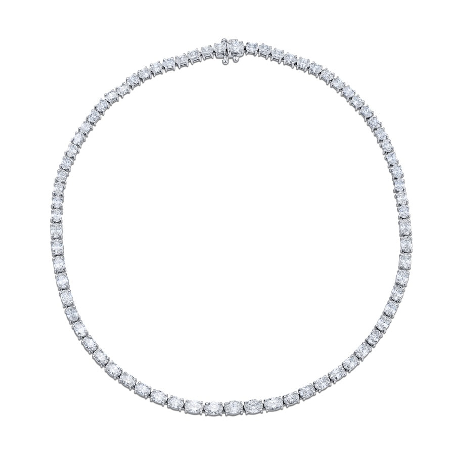 Platinum Oval Diamond Necklace