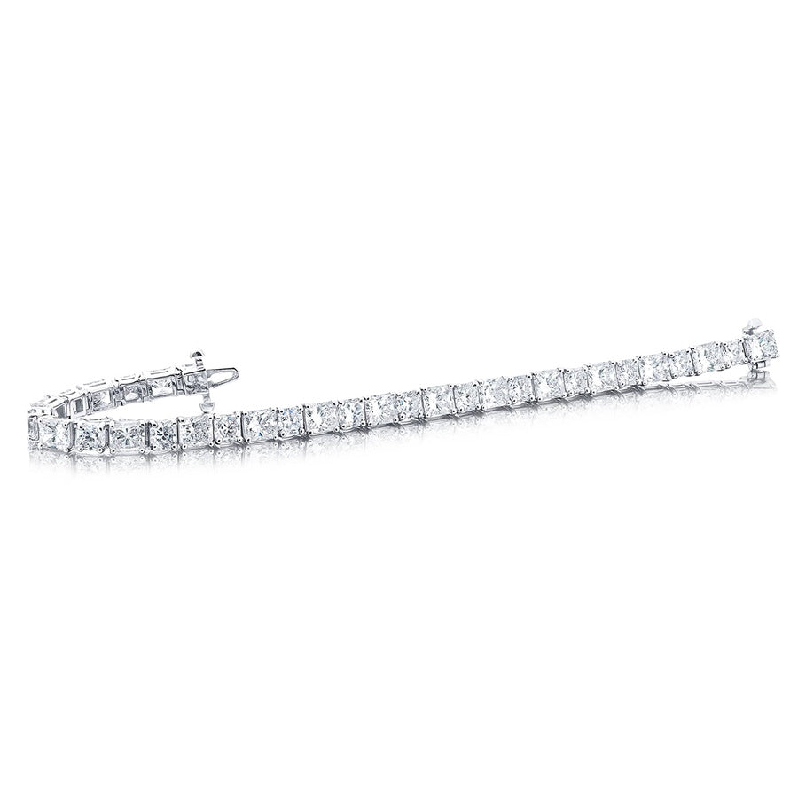 Platinum Radiant-Cut Diamond Bracelet