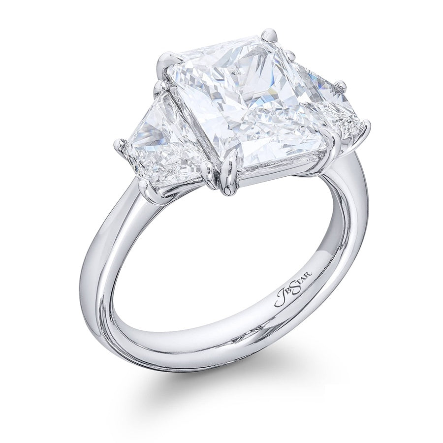 4.00 ct. Certified Vivid Green Emerald-Cut Emerald and Diamond Ring in Platinum