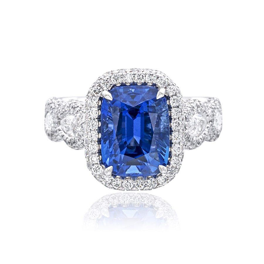 4.05 ct. Certified Pink Spinel & Diamond Ring in Platinum