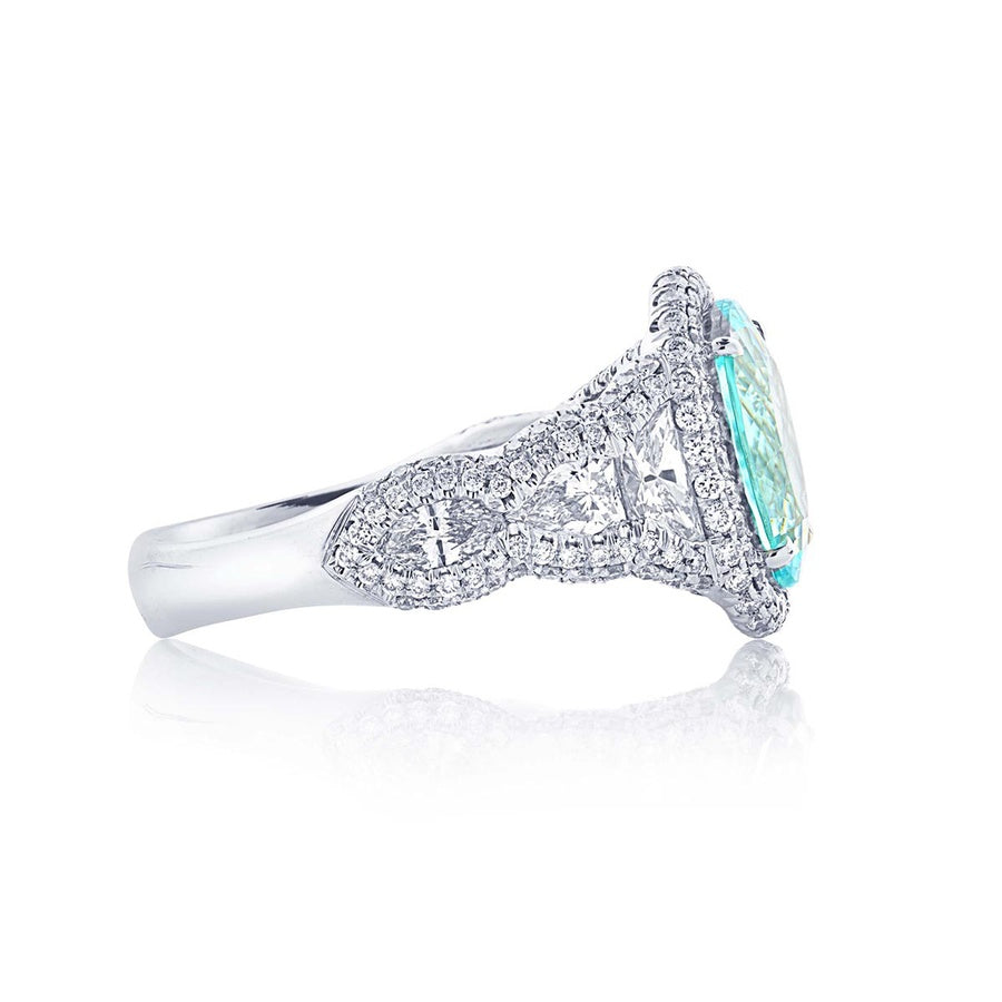 Platinum Oval Amethyst Micro Pave Ring