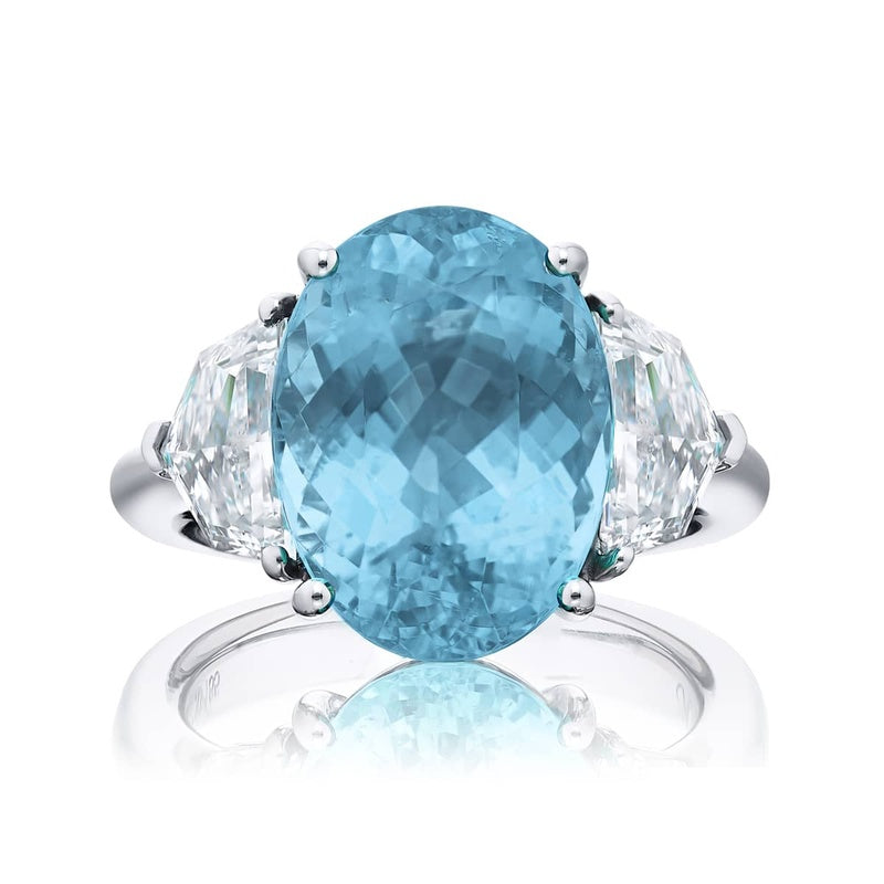 Platinum Oval Paraiba Certified Ring