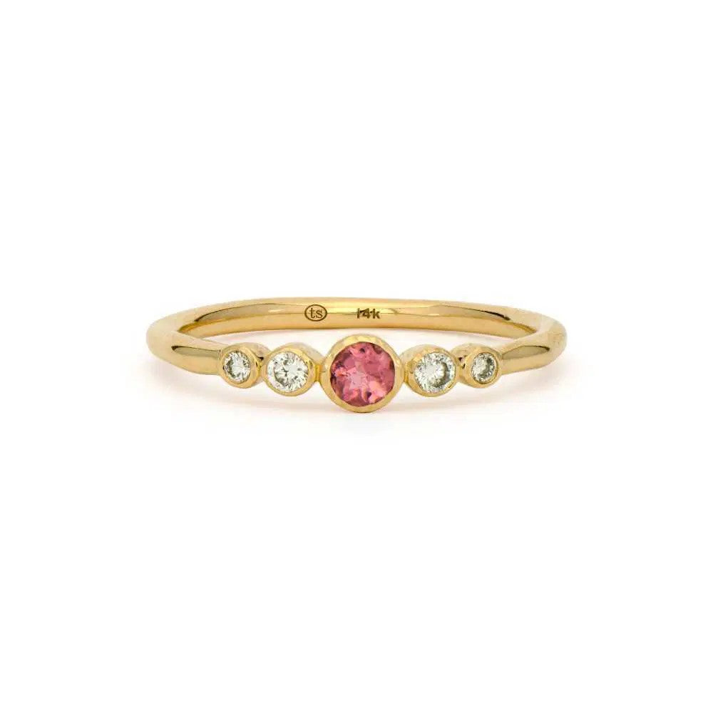 Tiny Sparkling Sea Pink Tourmaline Band