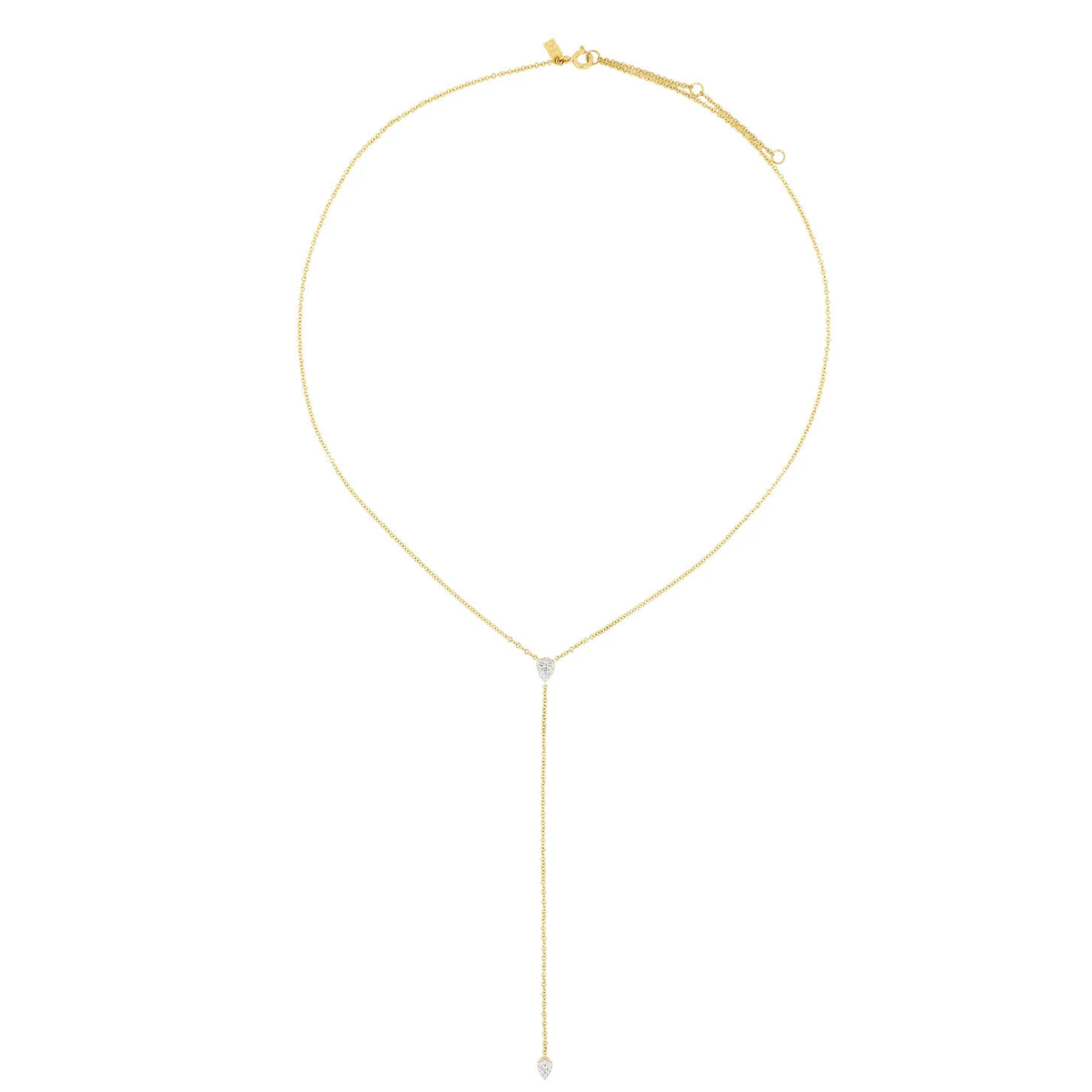 Full Cut Diamond Teardrop Lariat Necklace
