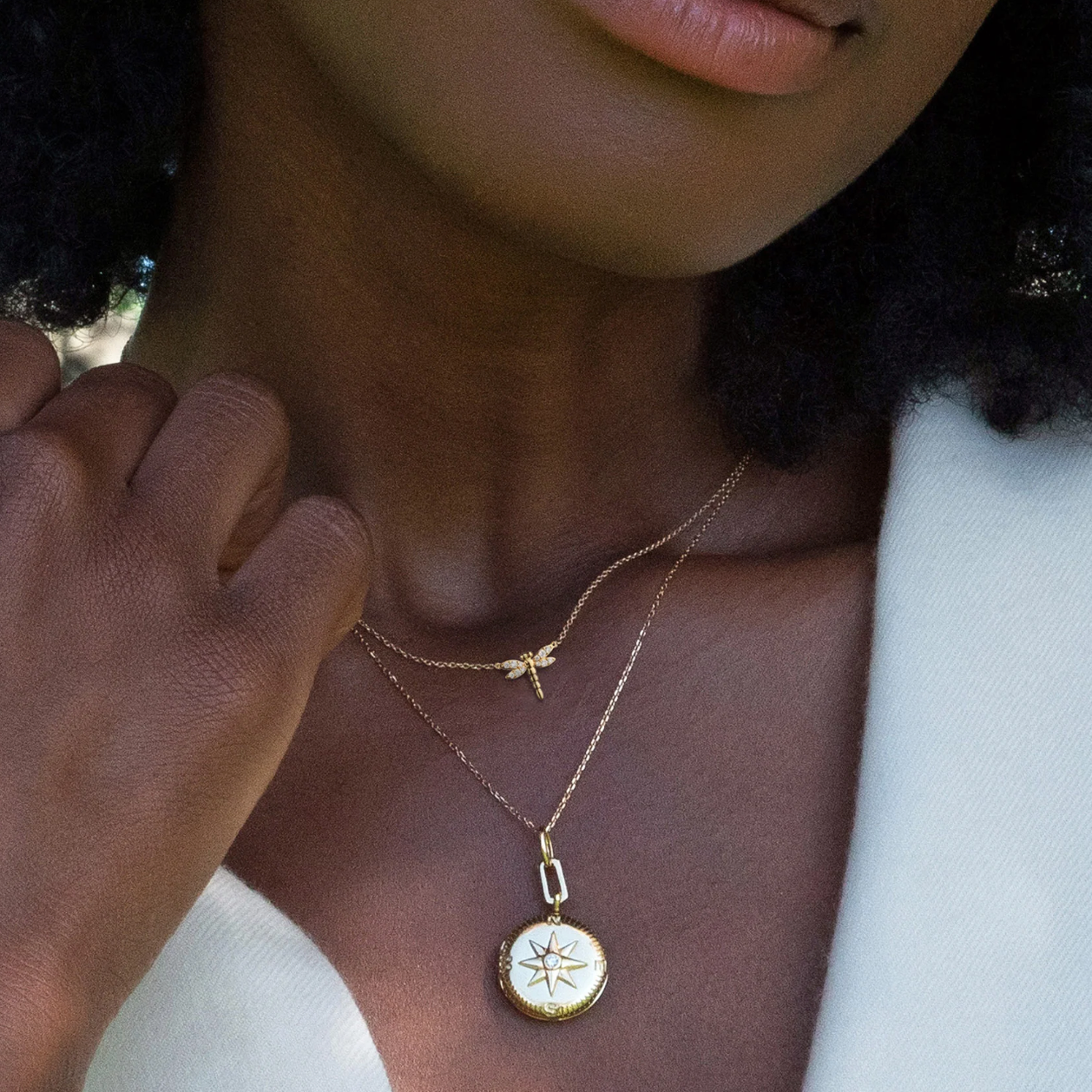 "Adventure" Compass Gold Locket Necklace