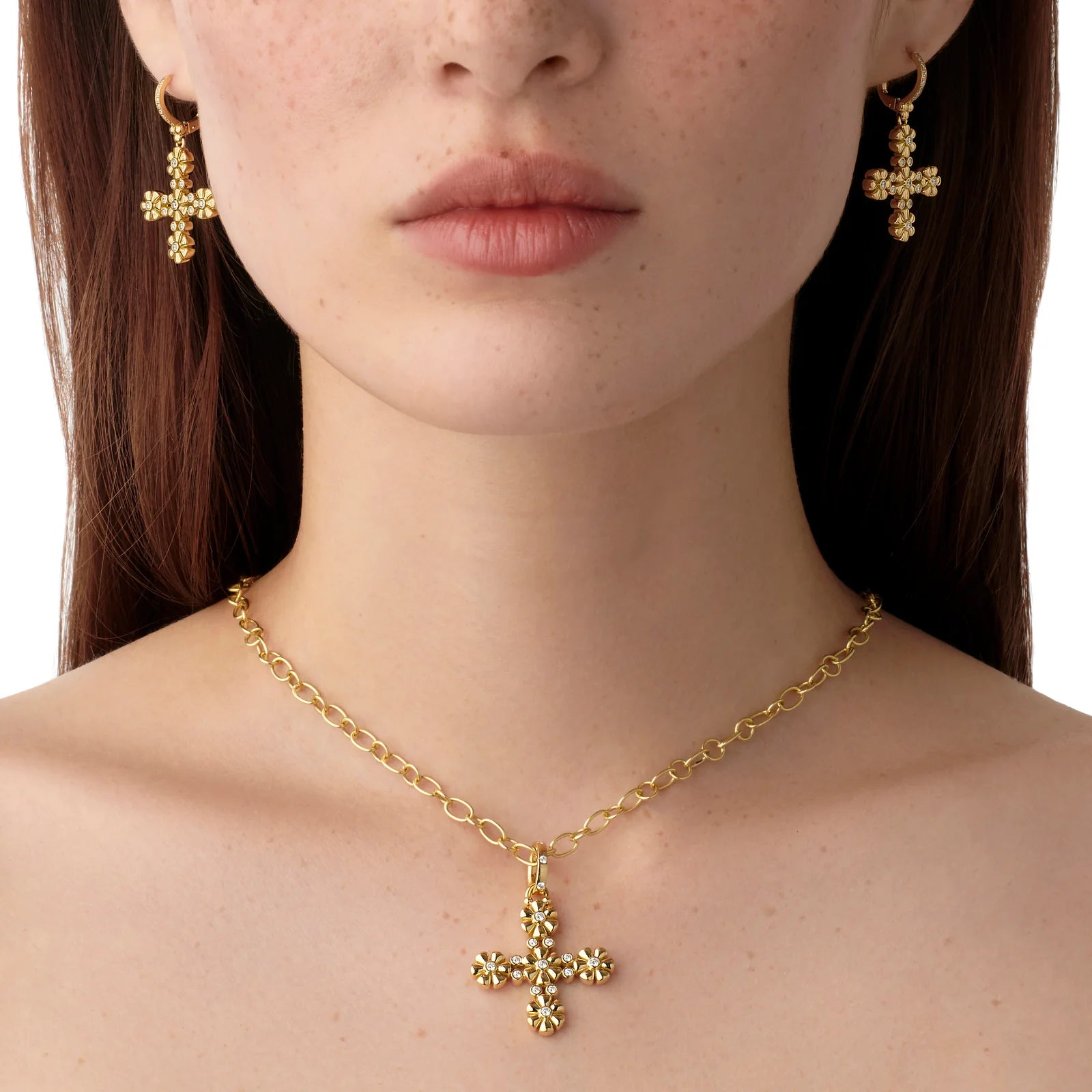 Fiori Cross Pendant