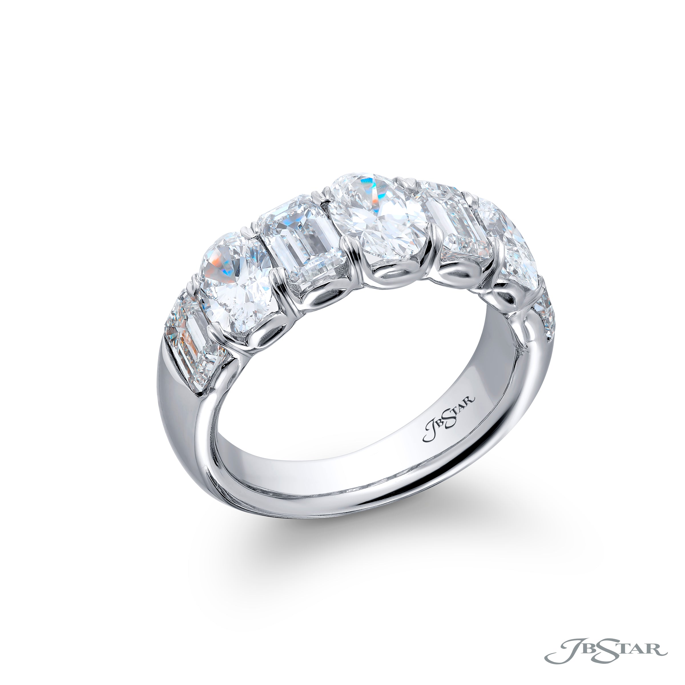 Oval and Emerald Cut Diamond Band