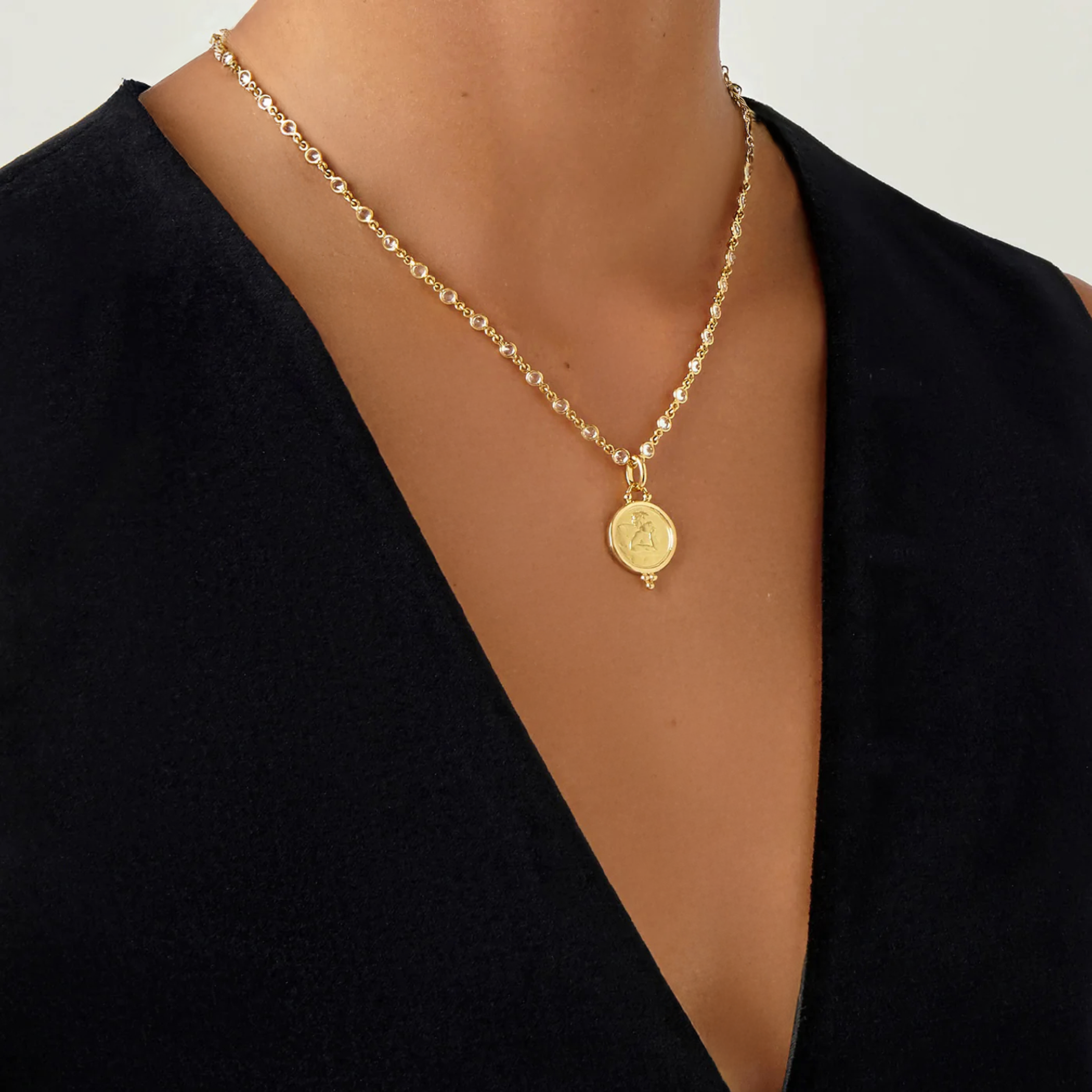 Medium Diamond Angel Pendant