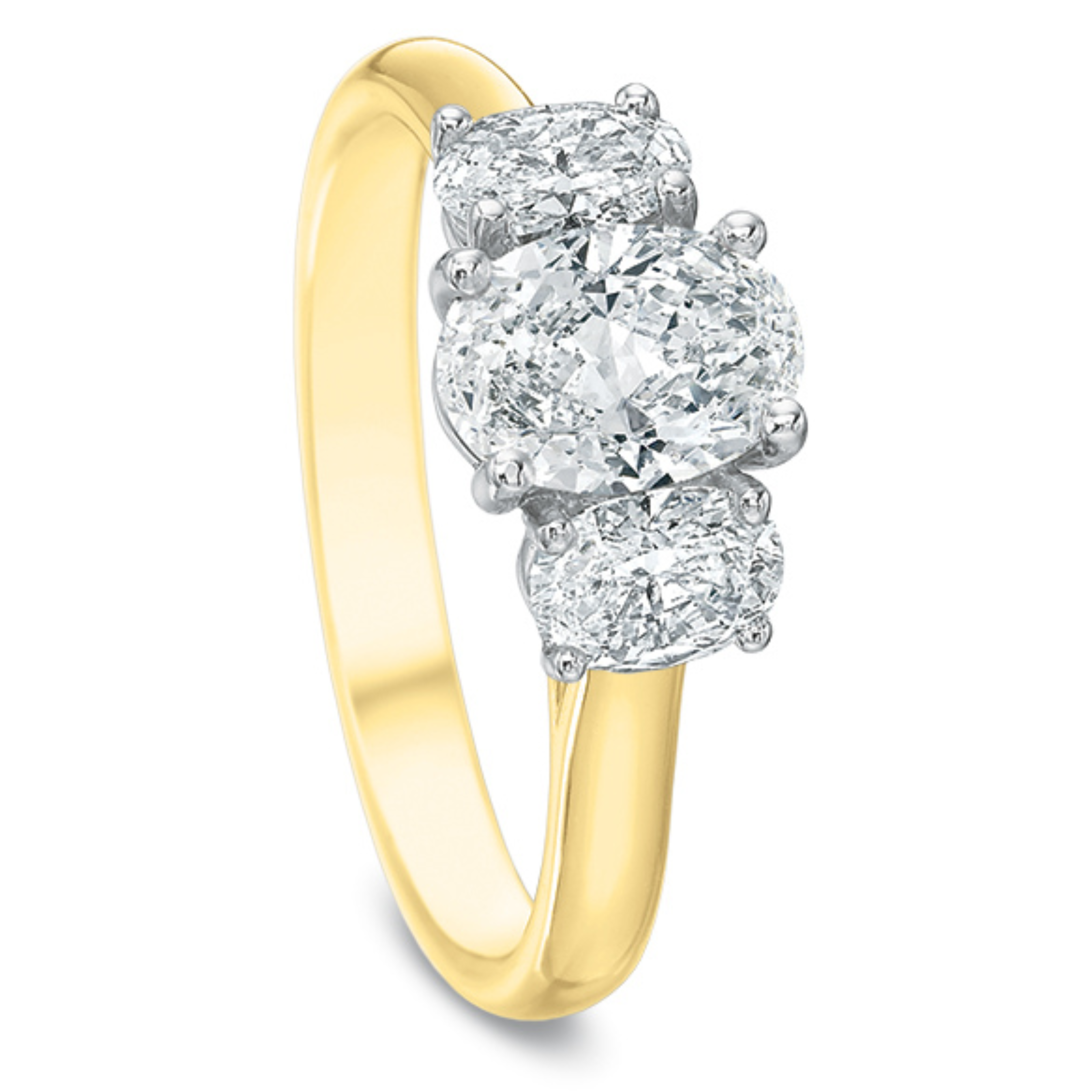 Flush Fit 3-Stone Oval Diamond Mounting