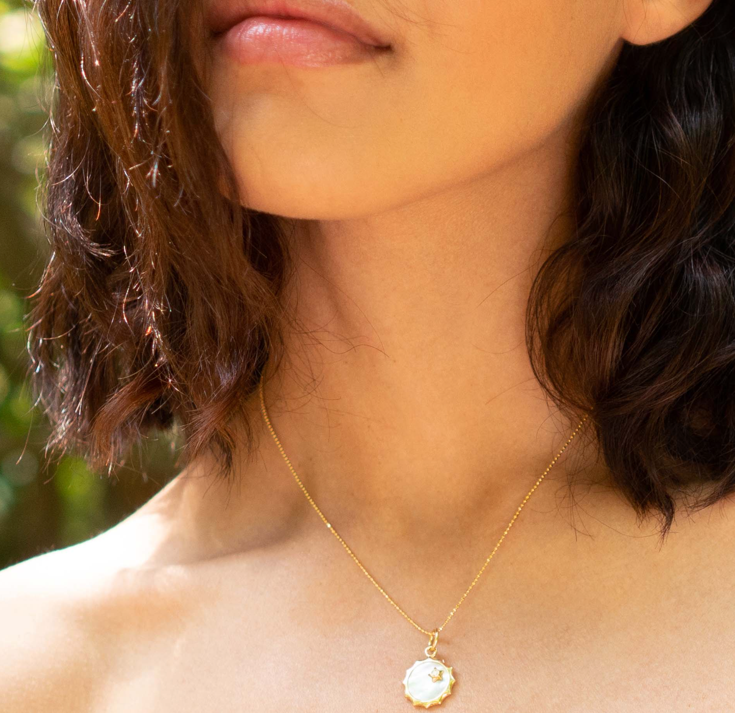 Mother of Pearl "Happiness" Sun and Star Charm