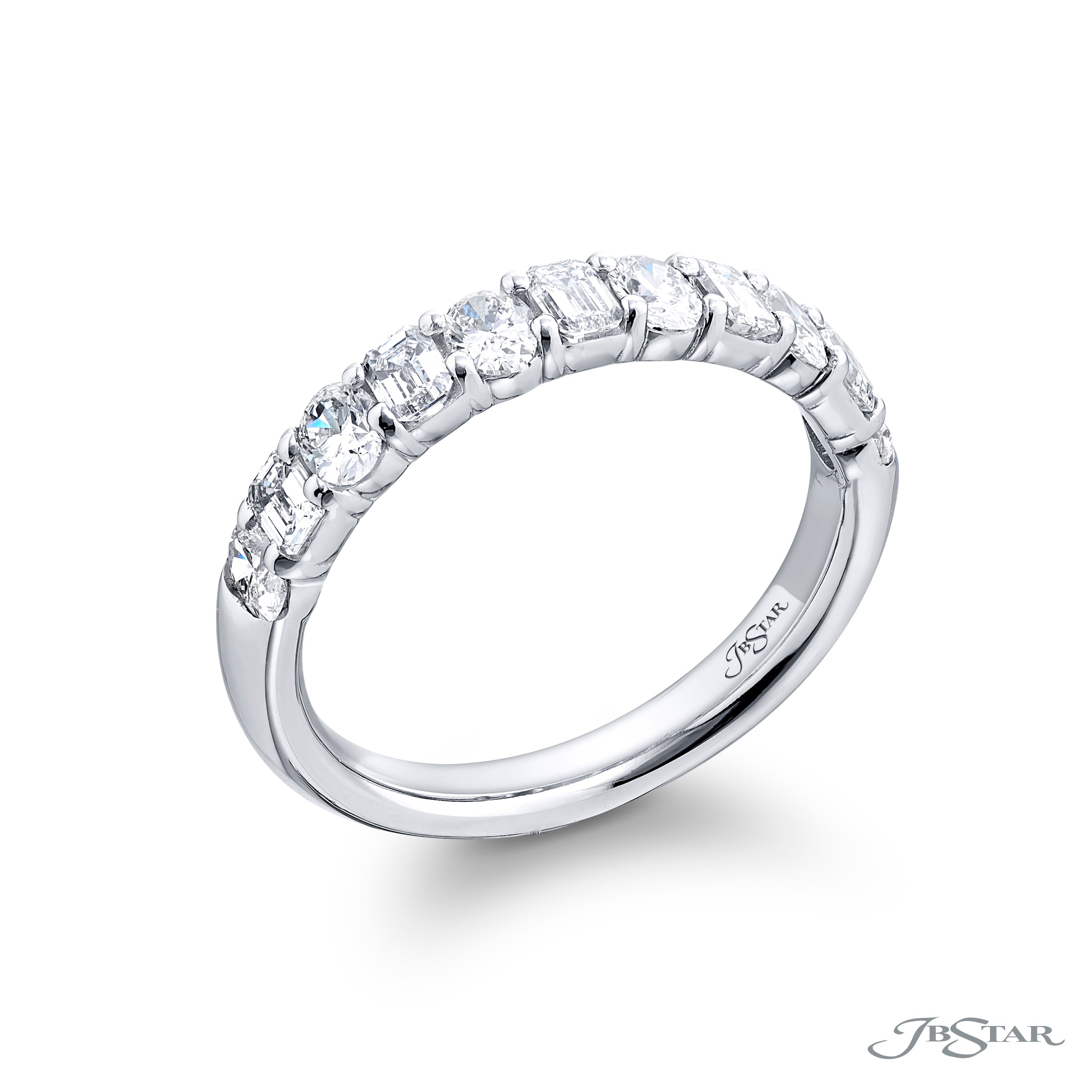 Oval and Emerald Cut Diamond Band