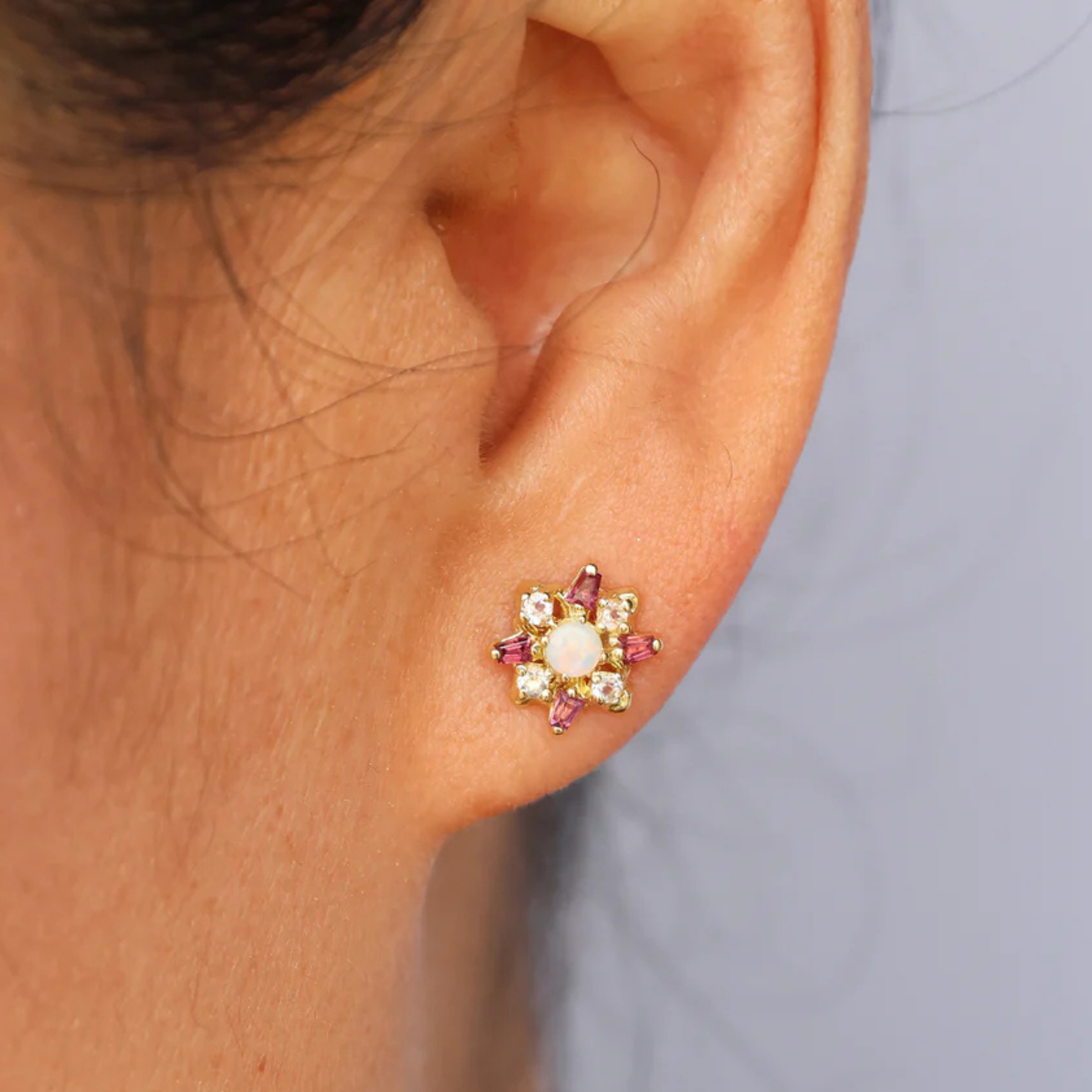 Square Morganite Stud Earrings