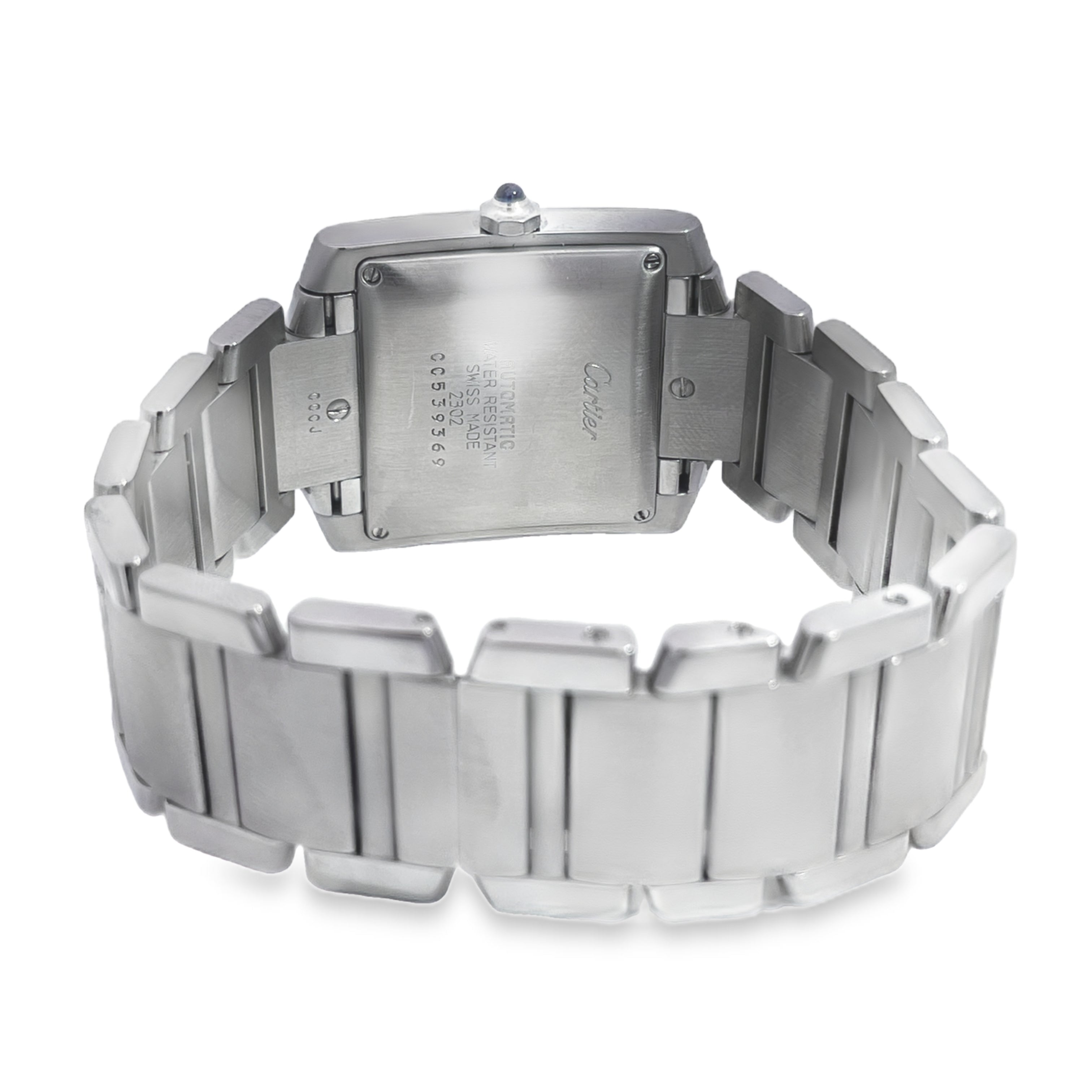 Cartier Tank Franc¸aise 28MM Aftermarket Yellow Dial Steel Watch