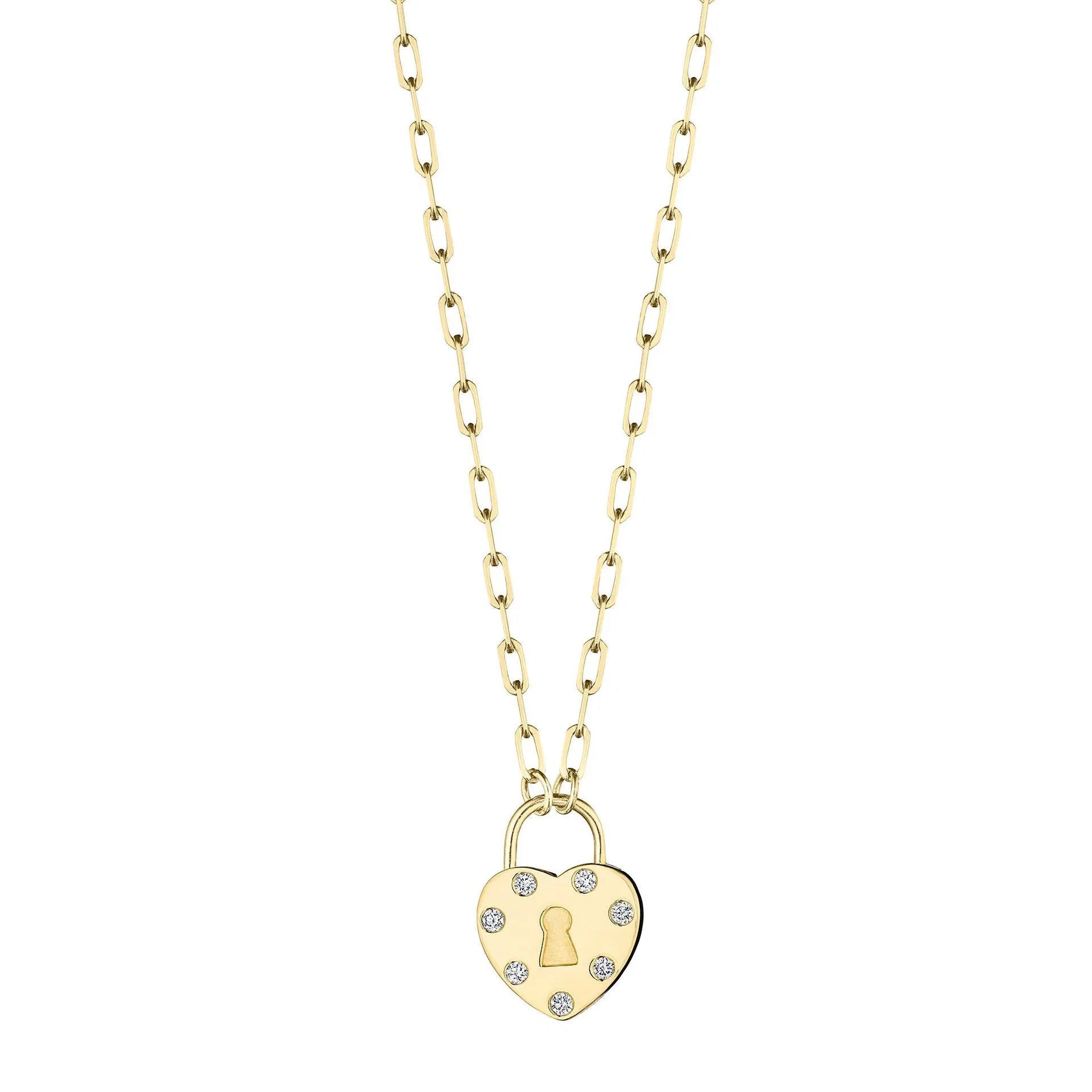 Heart Padlock Link Necklace