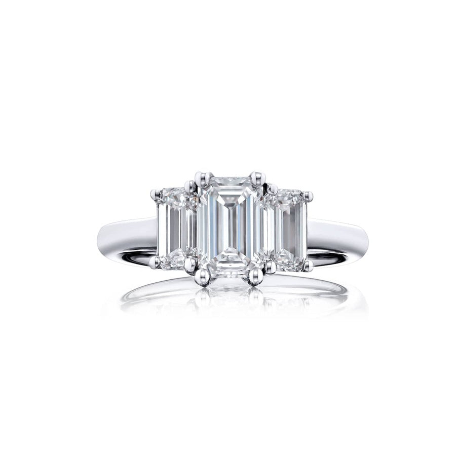 Platinum Emerald-Cut Diamond GIA Certified Engagement Ring
