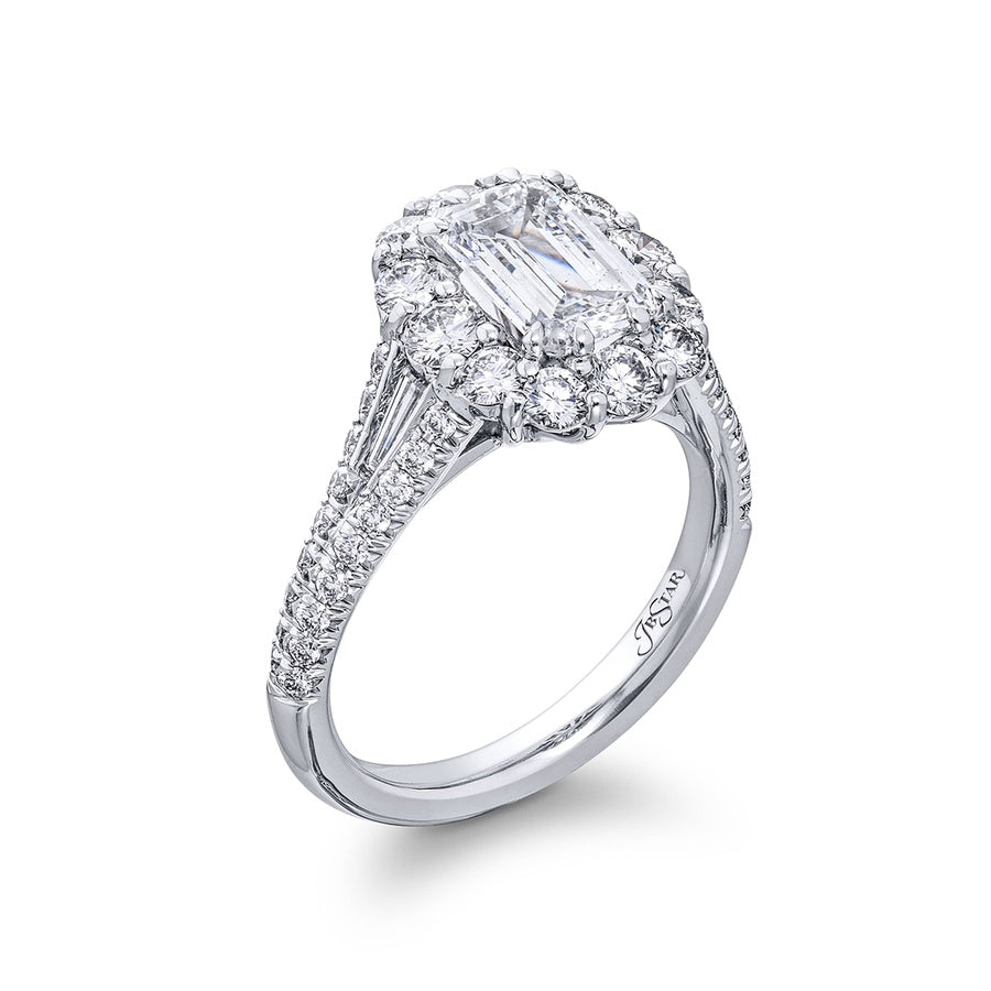 Platinum Marquise Diamond GIA Certified Micro Pave Engagement Ring