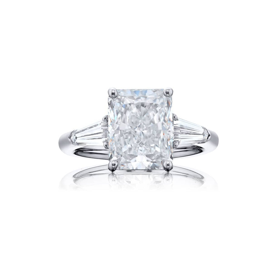 Platinum Radiant-Cut Diamond GIA Certified Engagement Ring