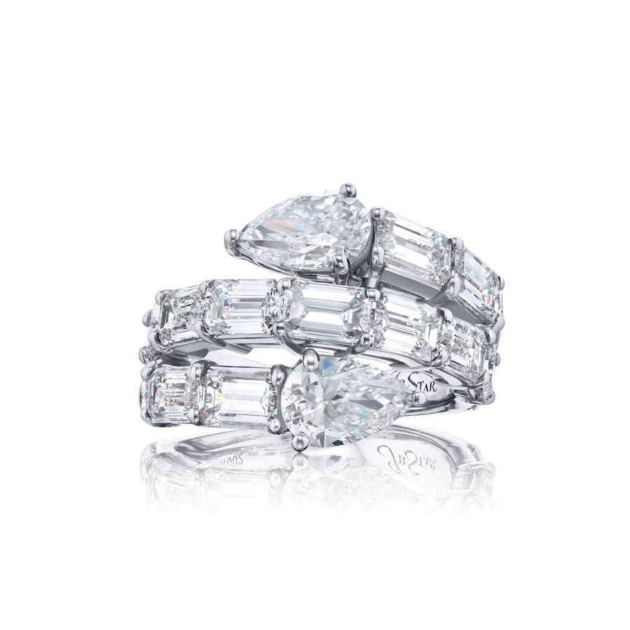 Platinum Pear-Shaped Diamond Certified Twogether Ring