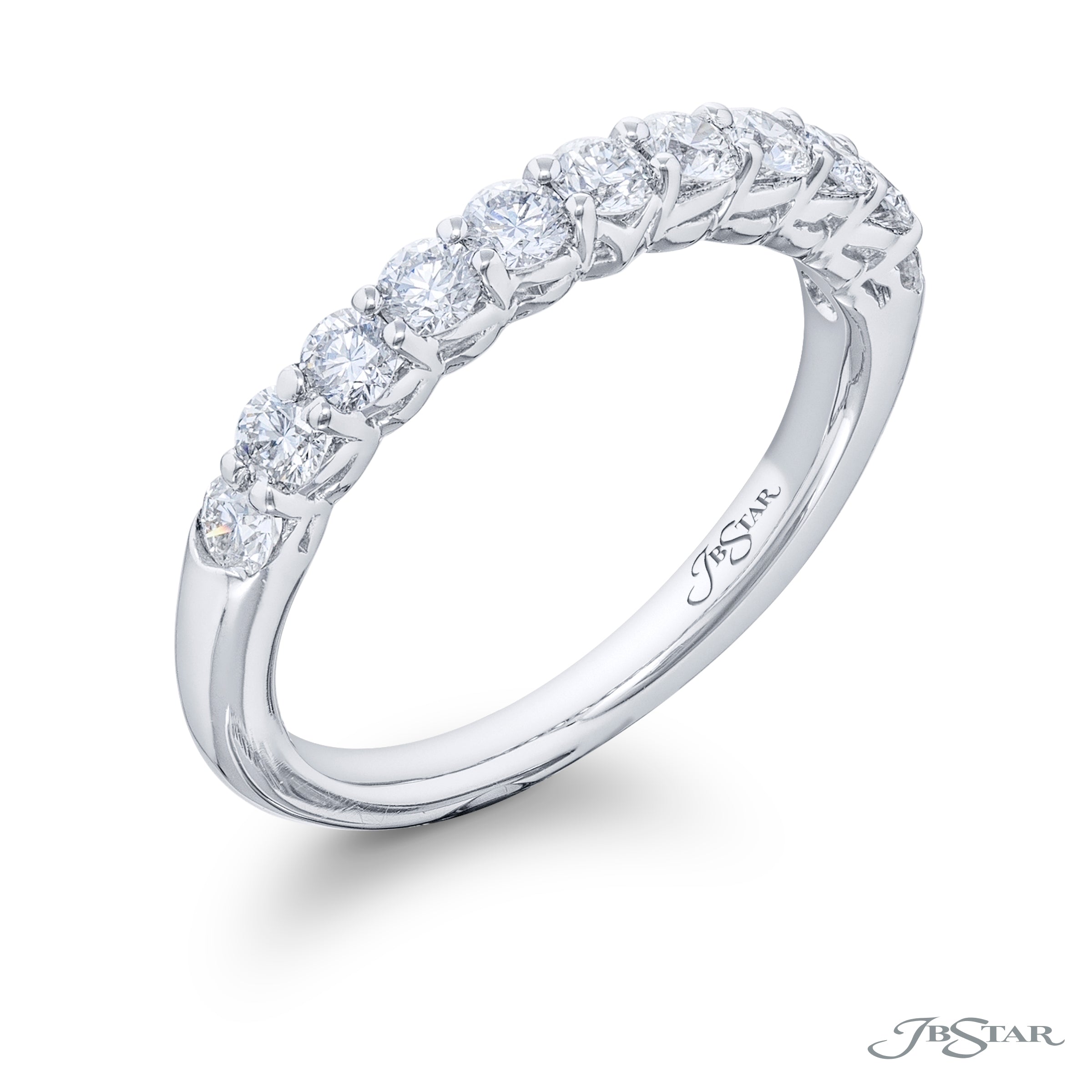Round Diamond Half-Band Ring
