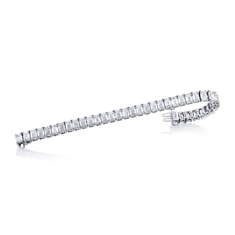 Platinum Emerald-Cut Diamond Certified Bracelet