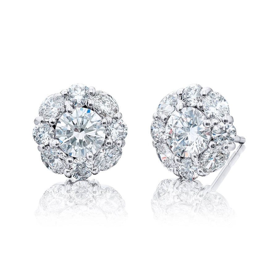 Timeless Diamond Halo Stud Earrings