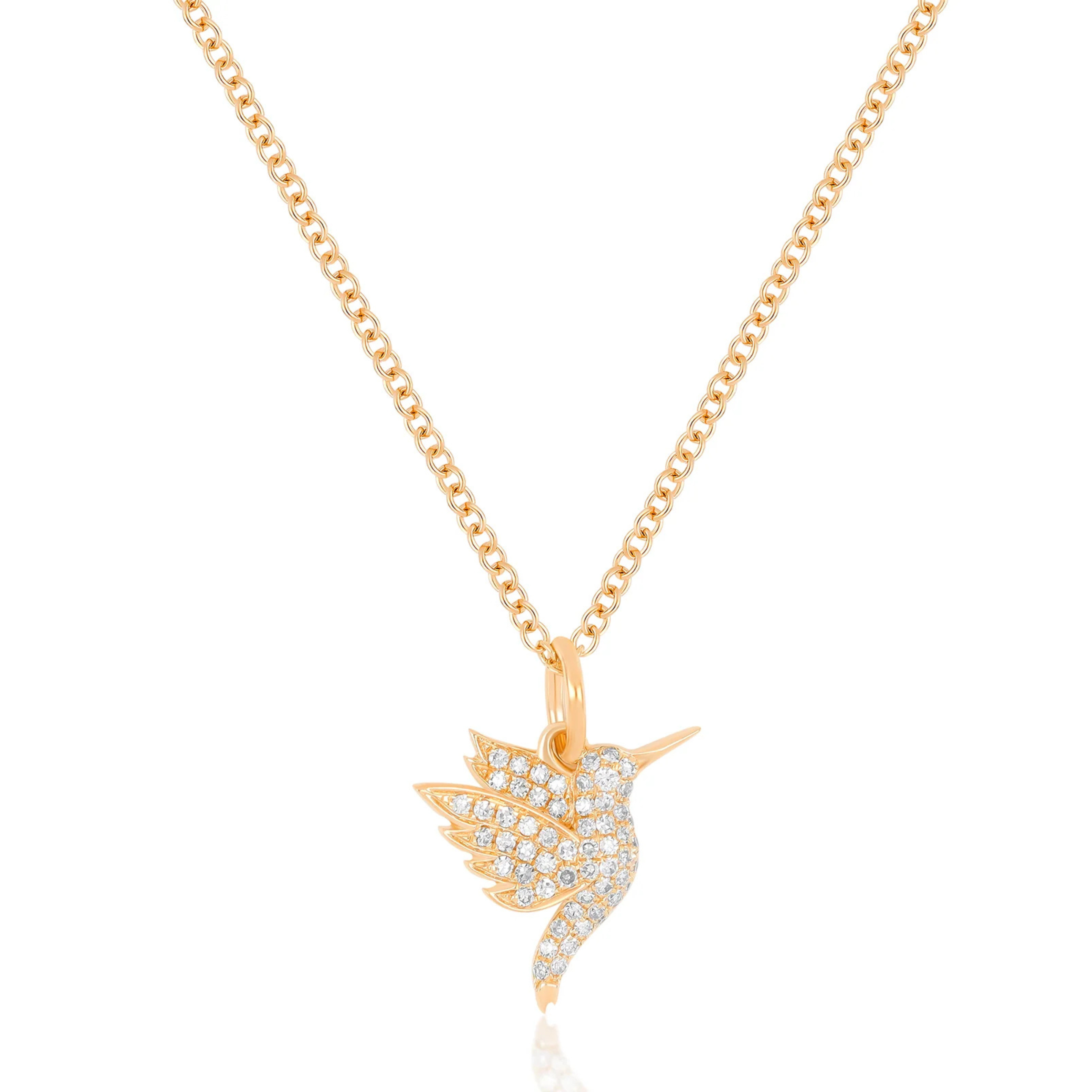 Pavé Diamond Mini Hummingbird Necklace
