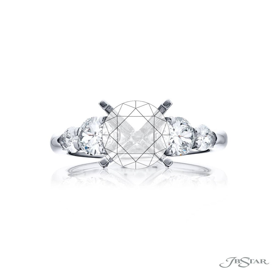 Platinum Oval & Pear-Shaped Diamond Semi-Mount