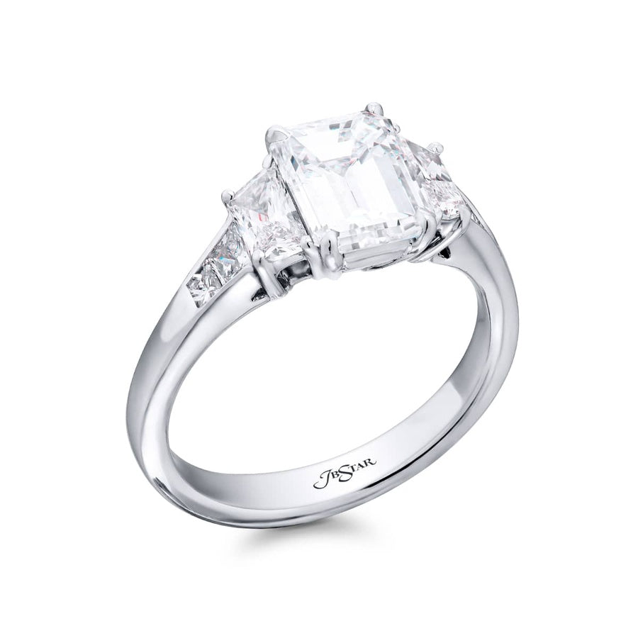 Platinum Emerald-Cut Diamond GIA Certified Engagement Ring