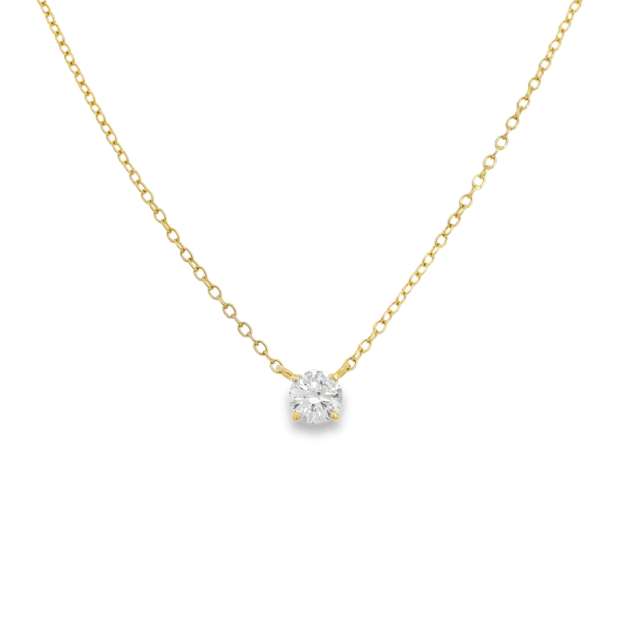 0.52 Carat Round Diamond Solitaire Pendant Necklace