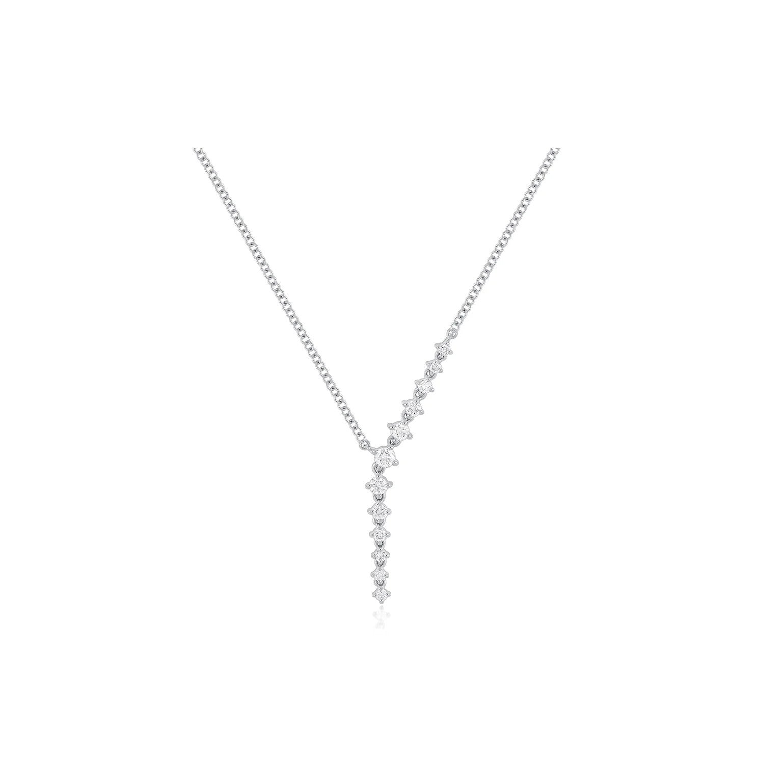 Prong Set Diamond Waterfall Necklace