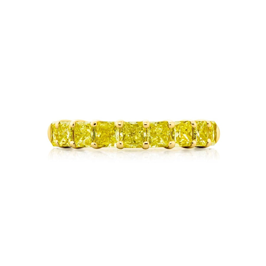 18K Yellow Gold Princess-Cut Fancy Yellow Diamond Band