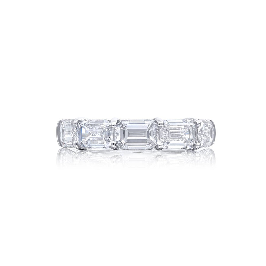 Platinum Emerald-Cut Diamond Single-Row East-West GIA Certified Band