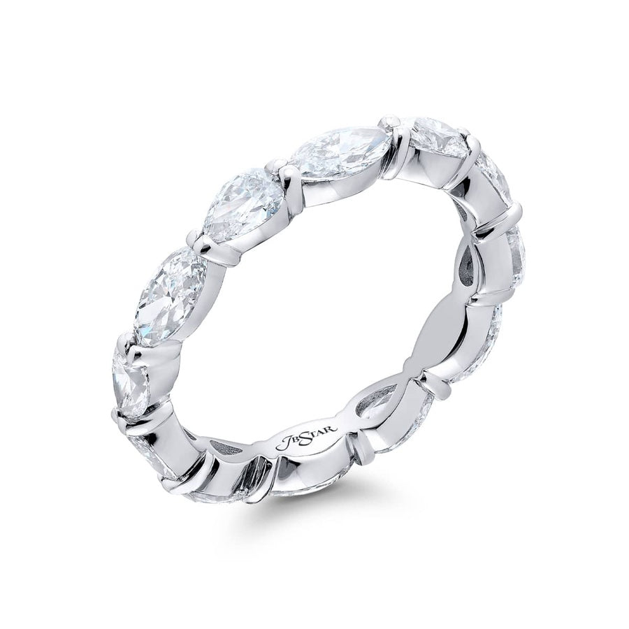 Platinum Pear-Shaped and Marquise Diamond Eternity Band