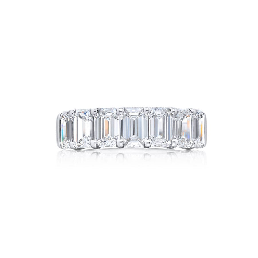 Platinum Emerald-Cut Diamond Single-Row GIA Certified Band