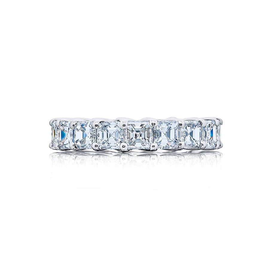 Platinum Square Emerald-Cut Diamond Eternity Band