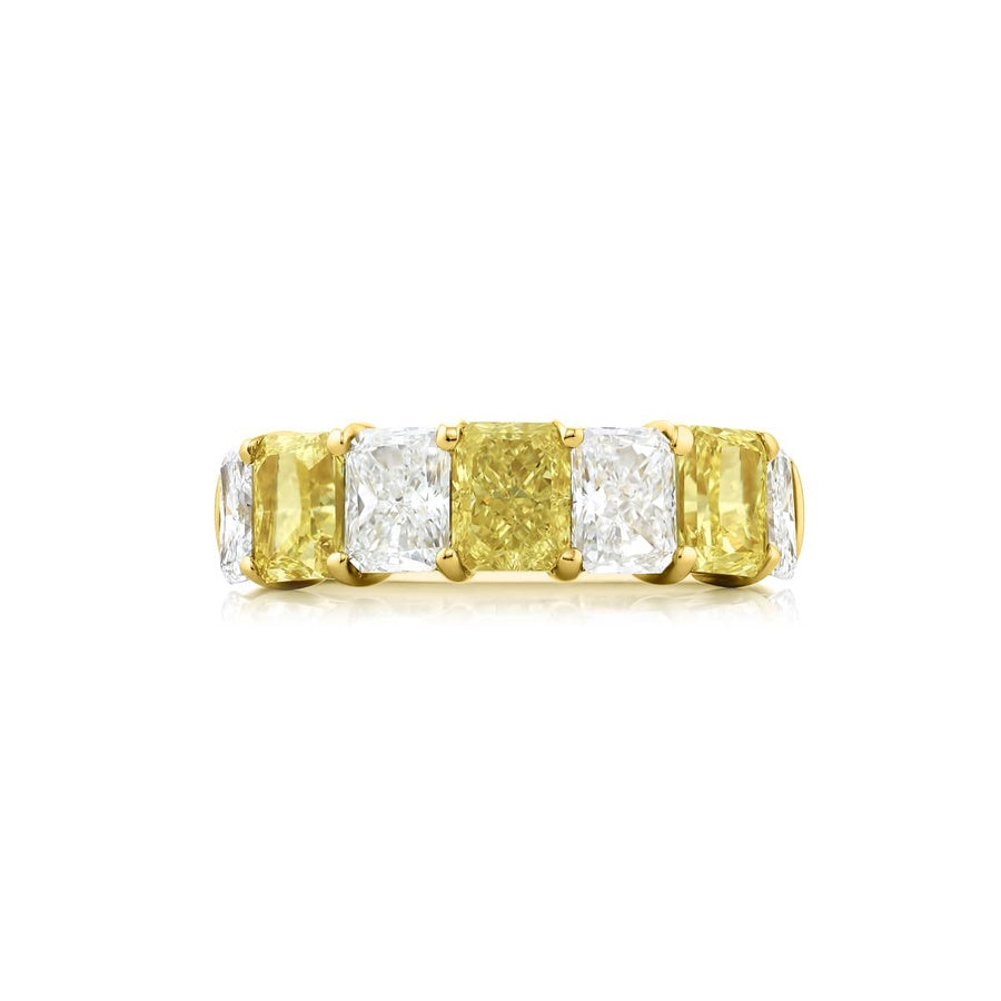 18K Yellow Gold Radiant-Cut Fancy Yellow Diamond Single-Row Band