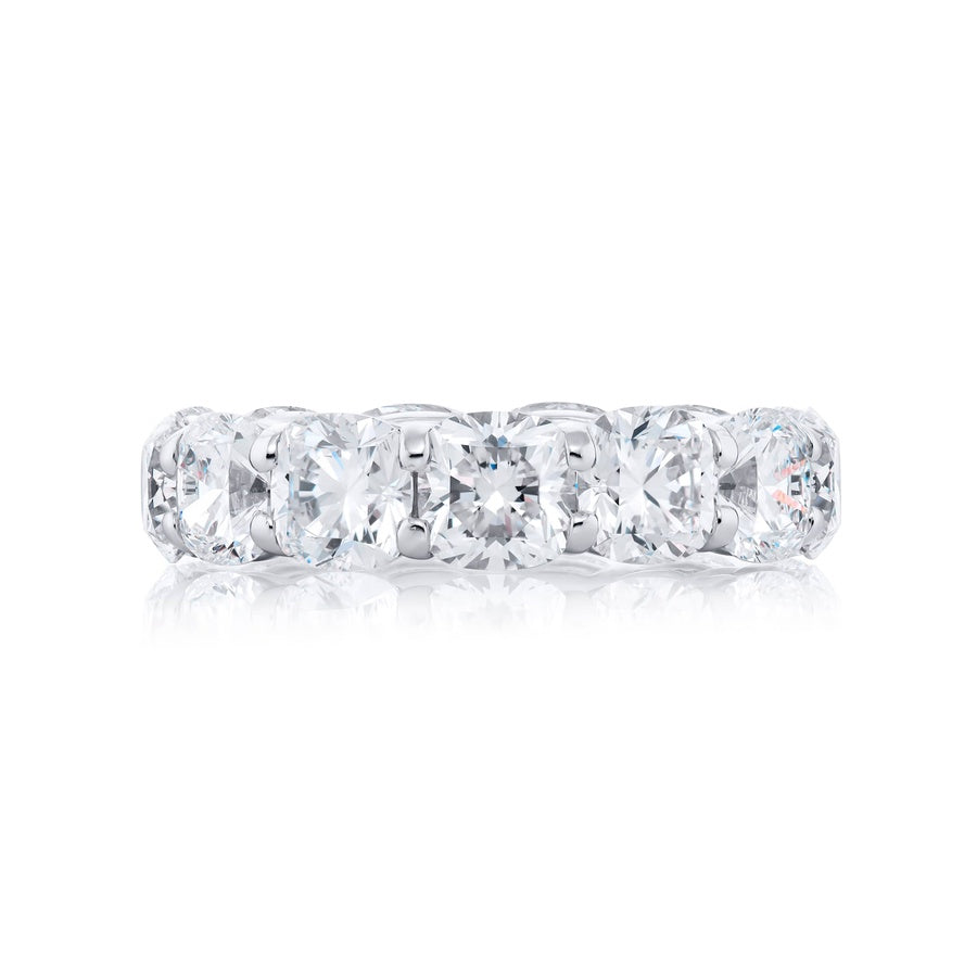 Platinum Cushion-Cut Diamond Certified Eternity Ring