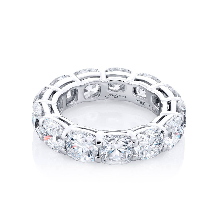Platinum Cushion-Cut Diamond Certified Eternity Ring