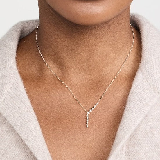 Prong Set Diamond Waterfall Necklace