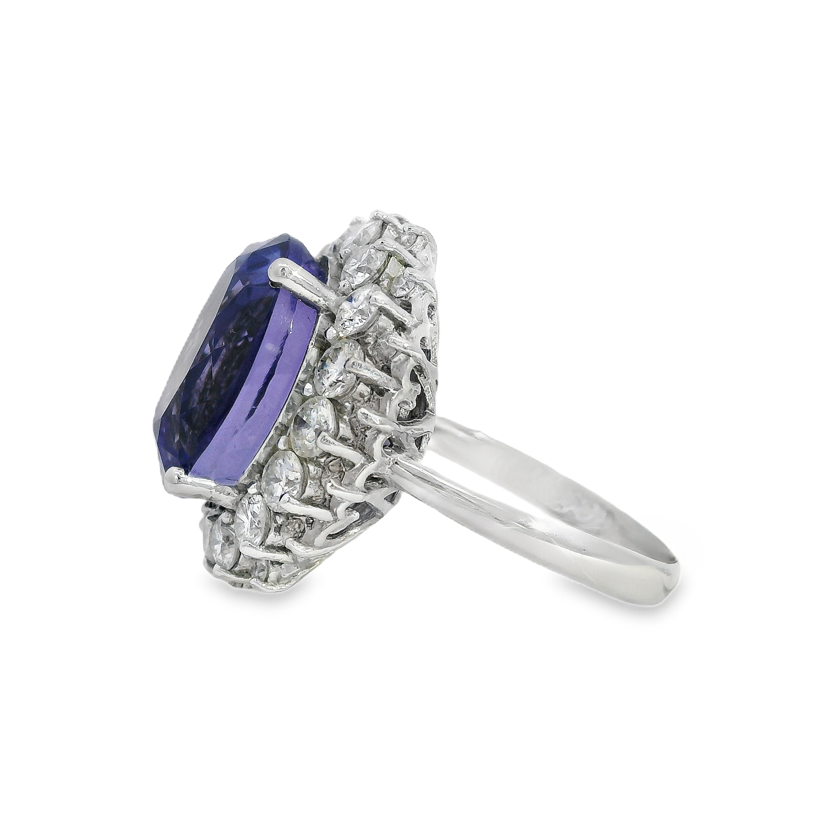 Tanzanite & Diamond Double Halo Ring
