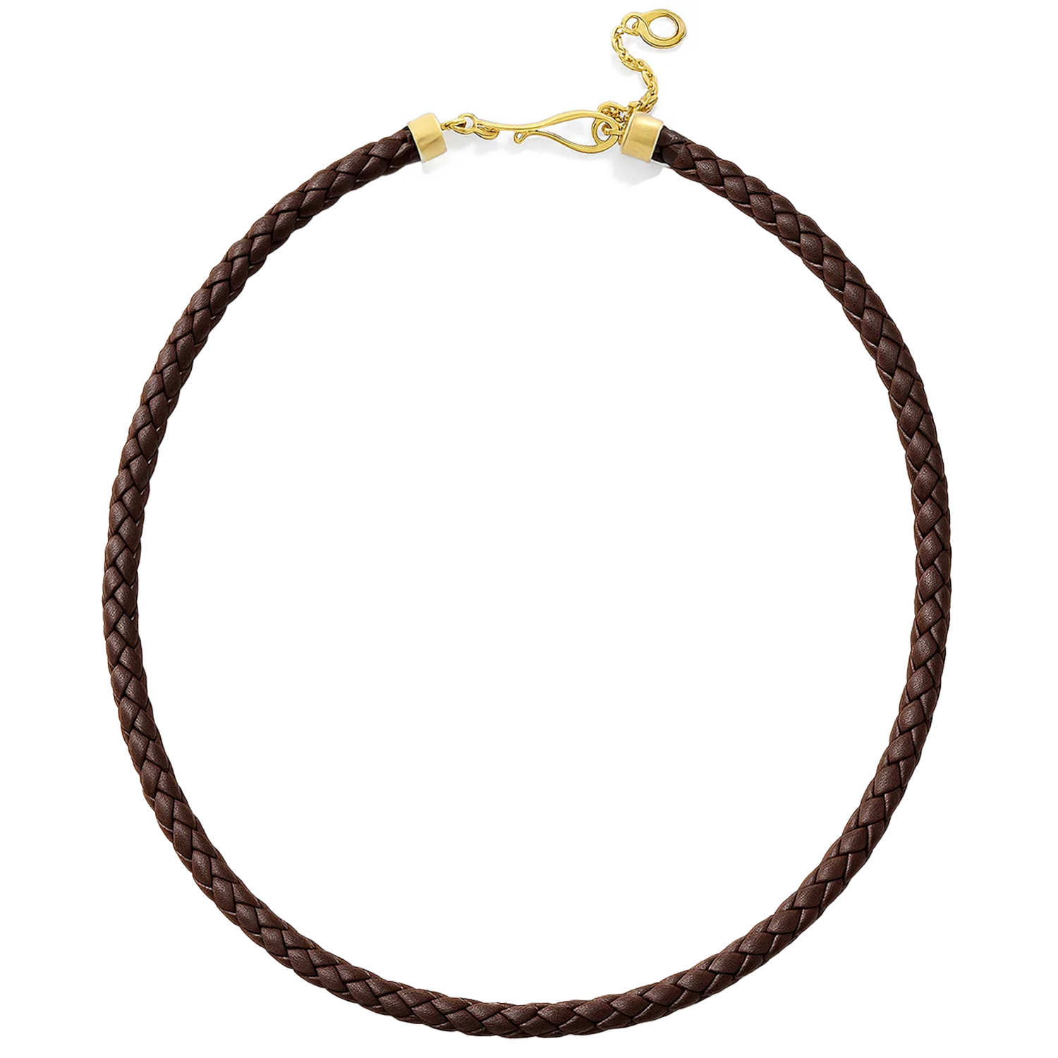 Hammered Clasp Leather Cord Necklace