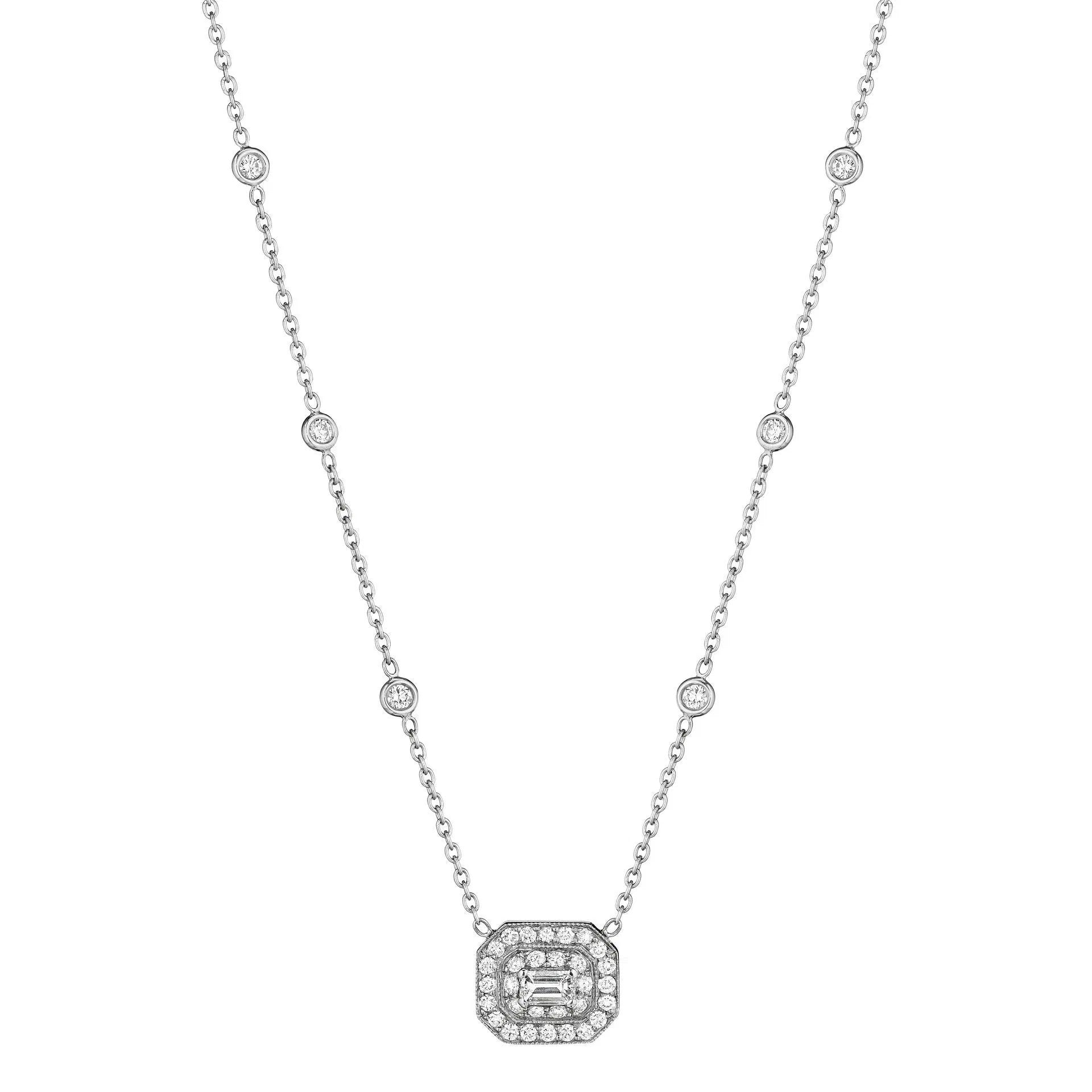 Petite Emerald-Cut Art Deco Necklace
