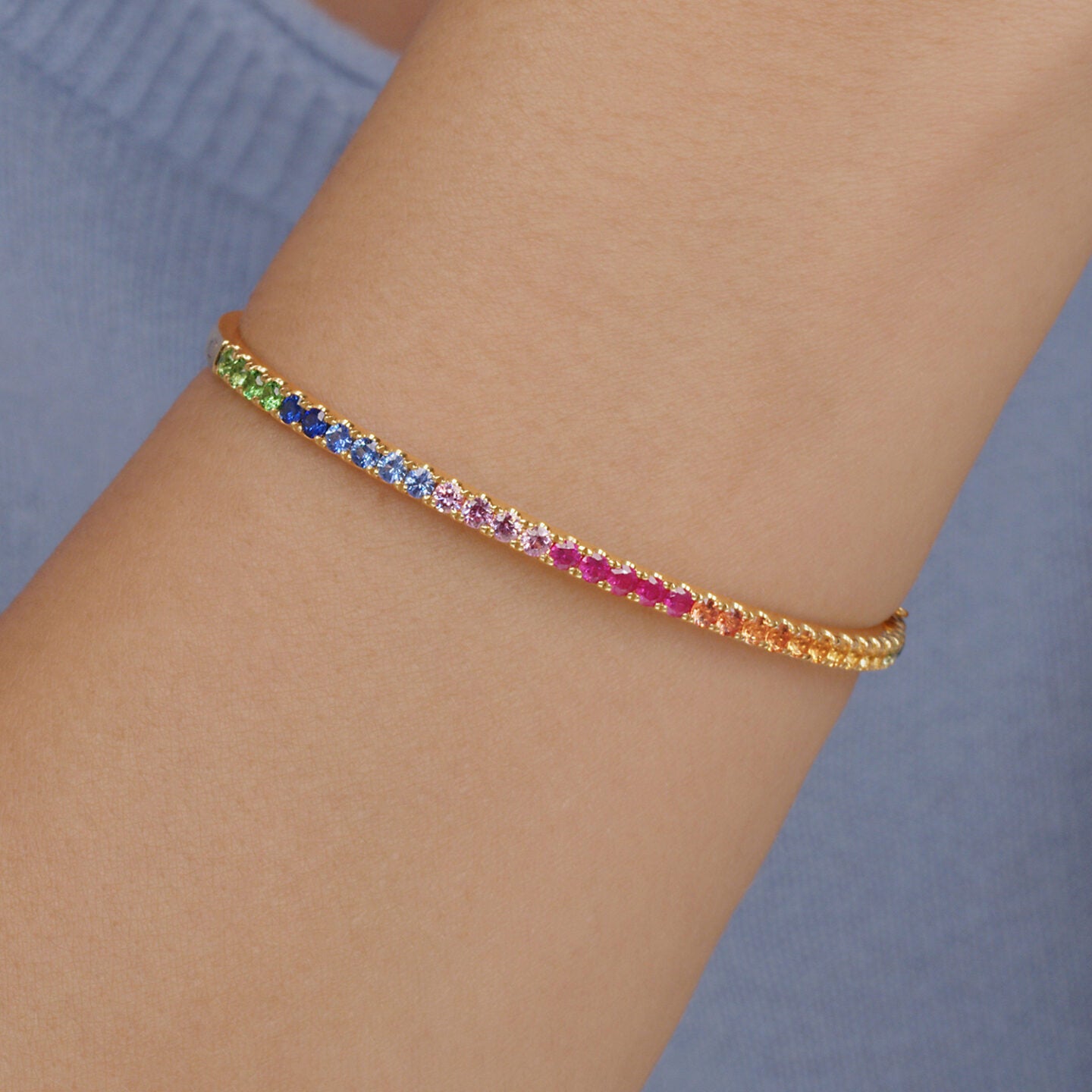 Bangle with Rainbow Sapphires