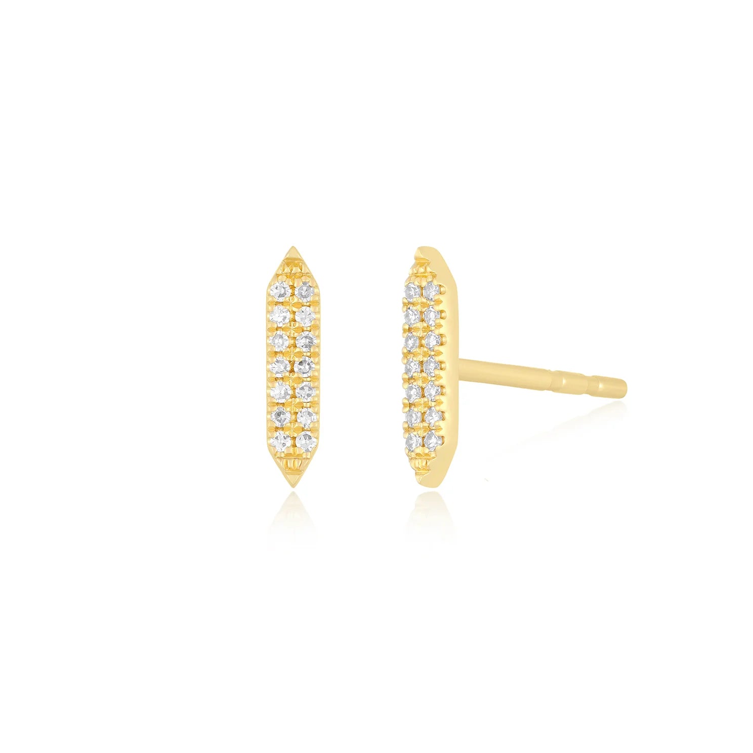 Pavé Diamond "On Point" Stud Earring