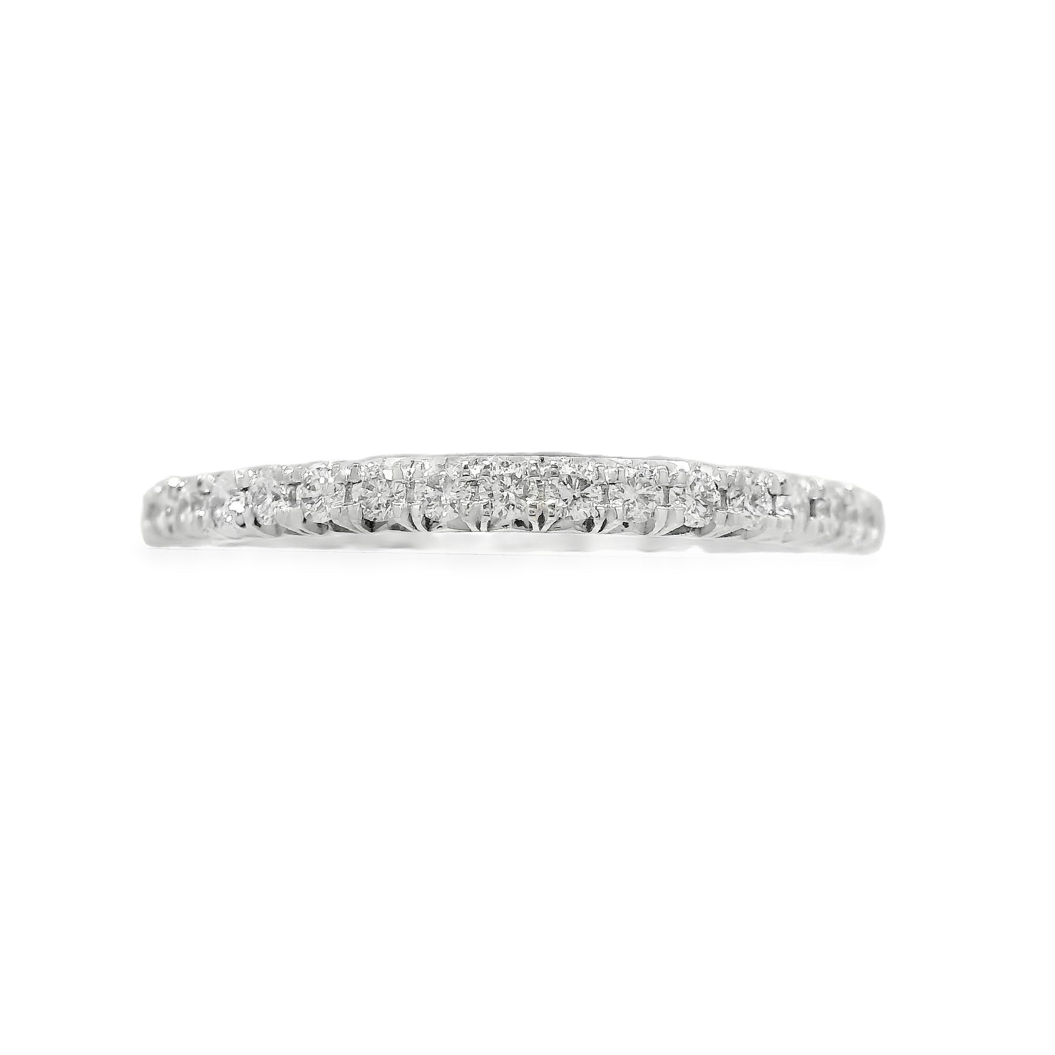1.8mm French Set Round Diamond Anniversary Band