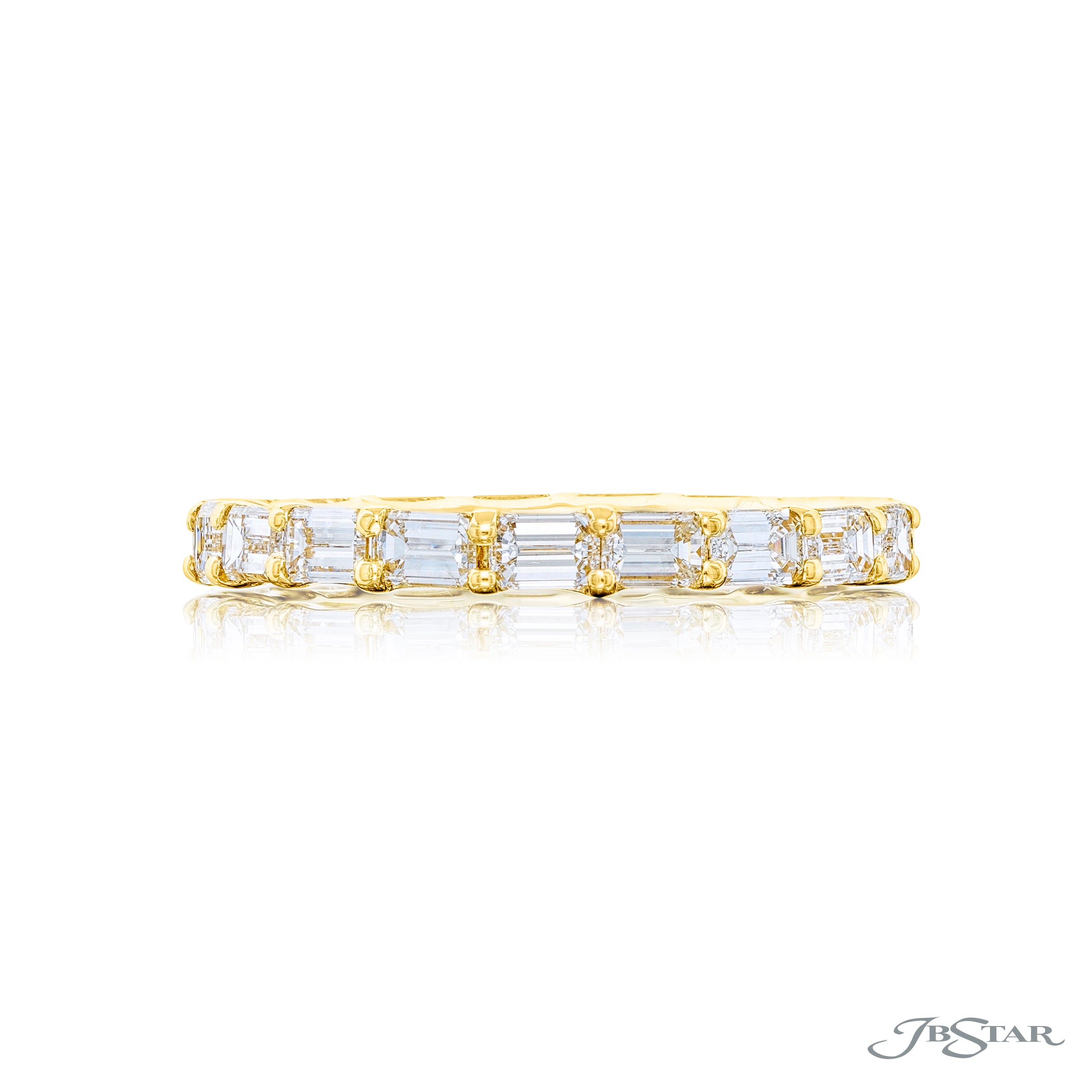 East-West Emerald Cut Diamond Eternity Band