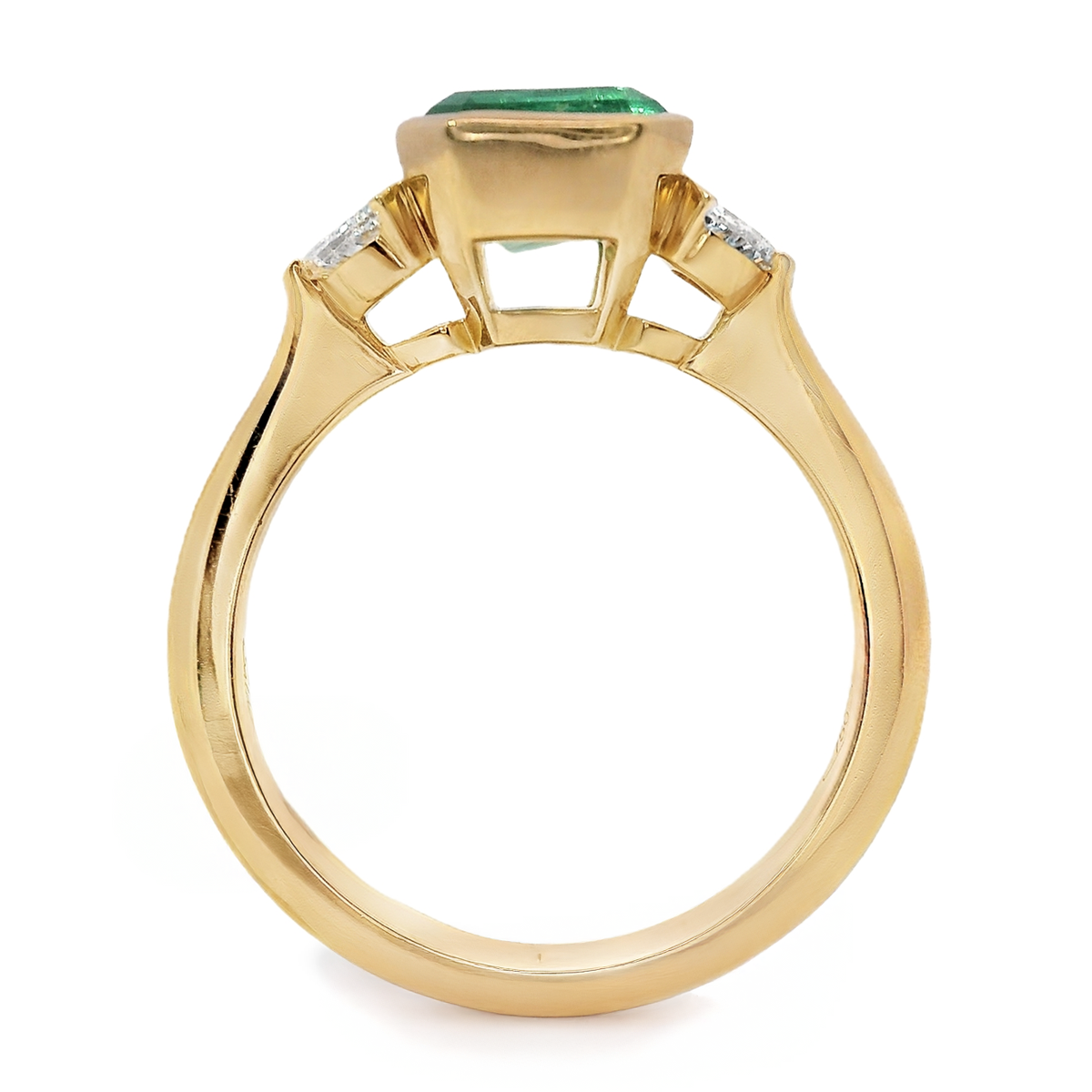 Salavetti Emerald and Diamond Color Ring