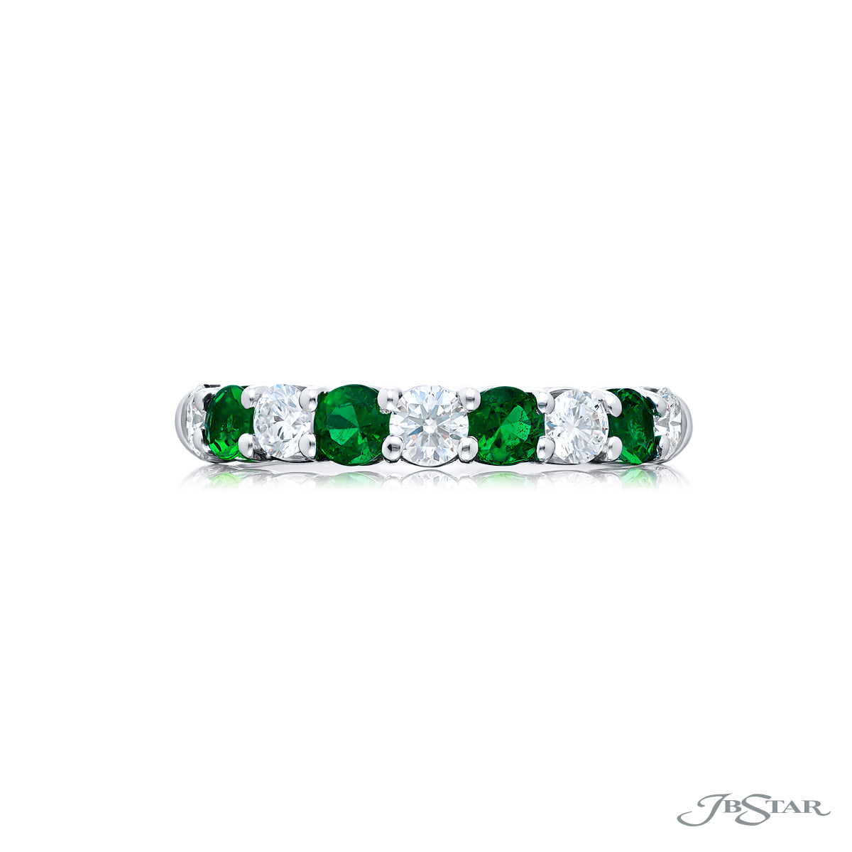Round Diamond and Emerald Band