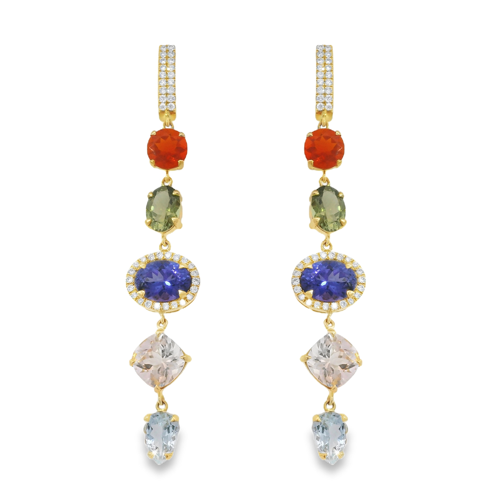 Mixed Gemstone Drop Earrings