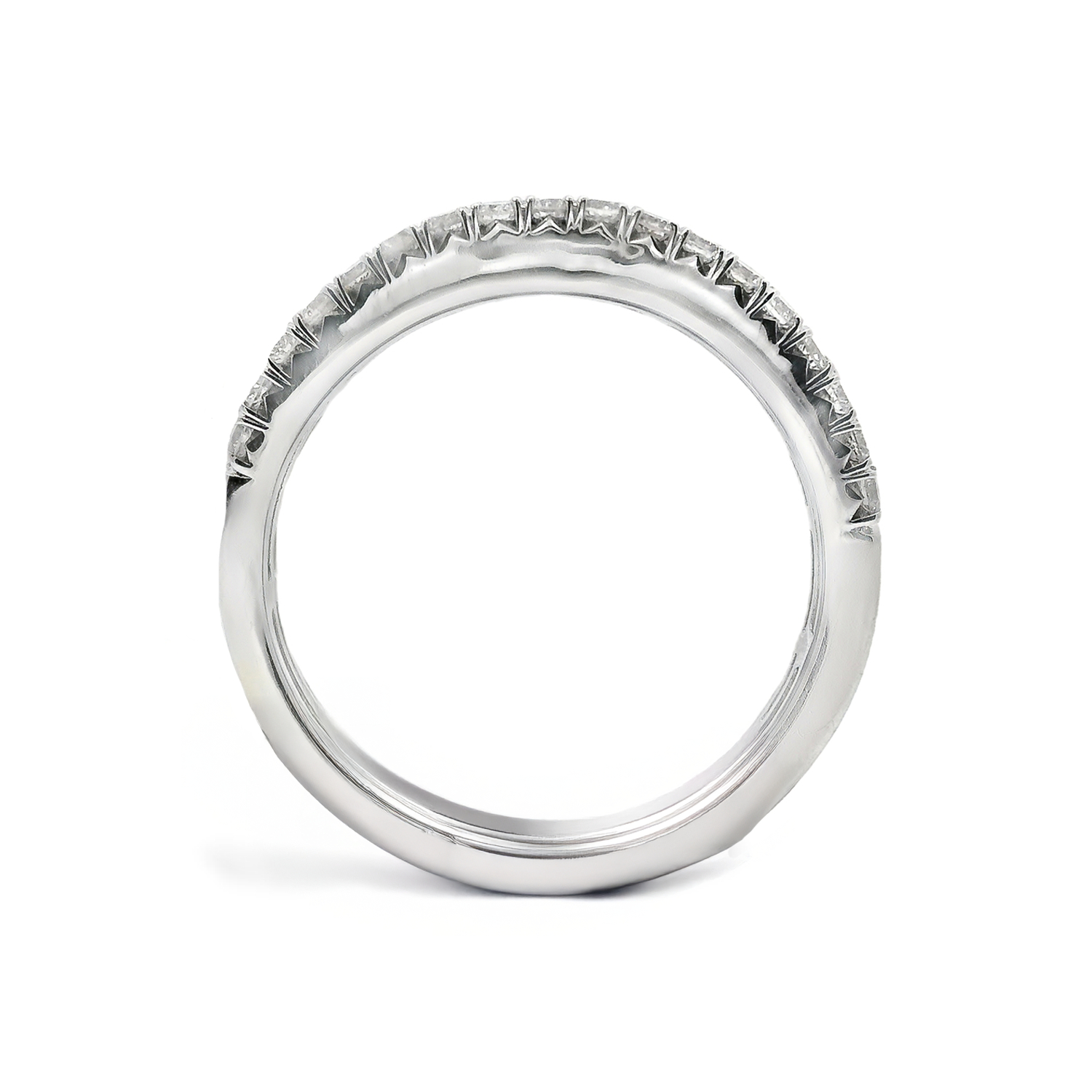 Floating Diamond Ring with Pave Diamond Border
